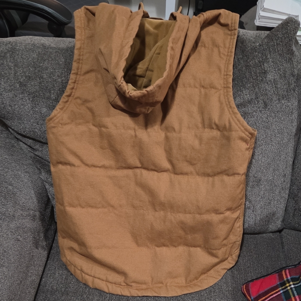 Wrangler Men's Tan Hooded Zip Vest - Picture 3 of 3